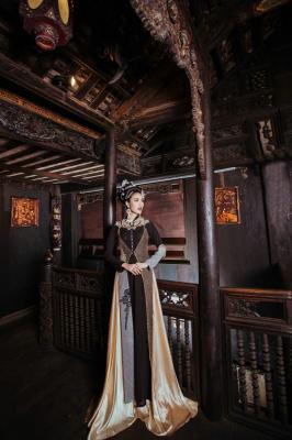 Áo dài Chirimen 003